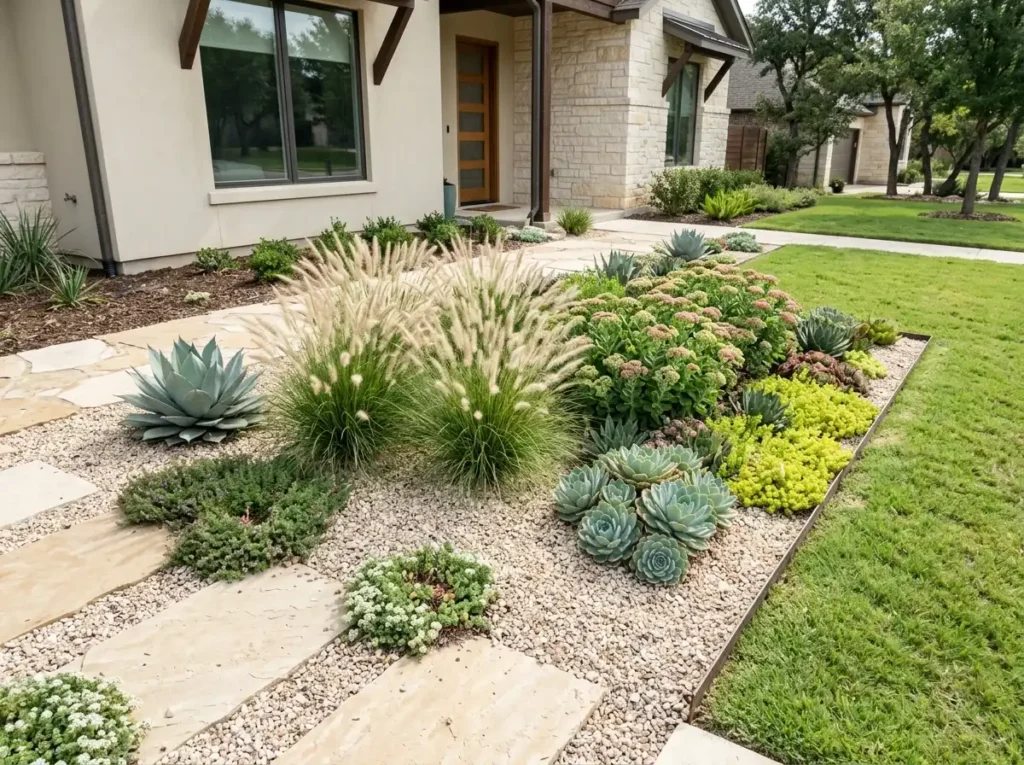 Mix Gravel, Groundcovers, and Drought-Tolerant Plants