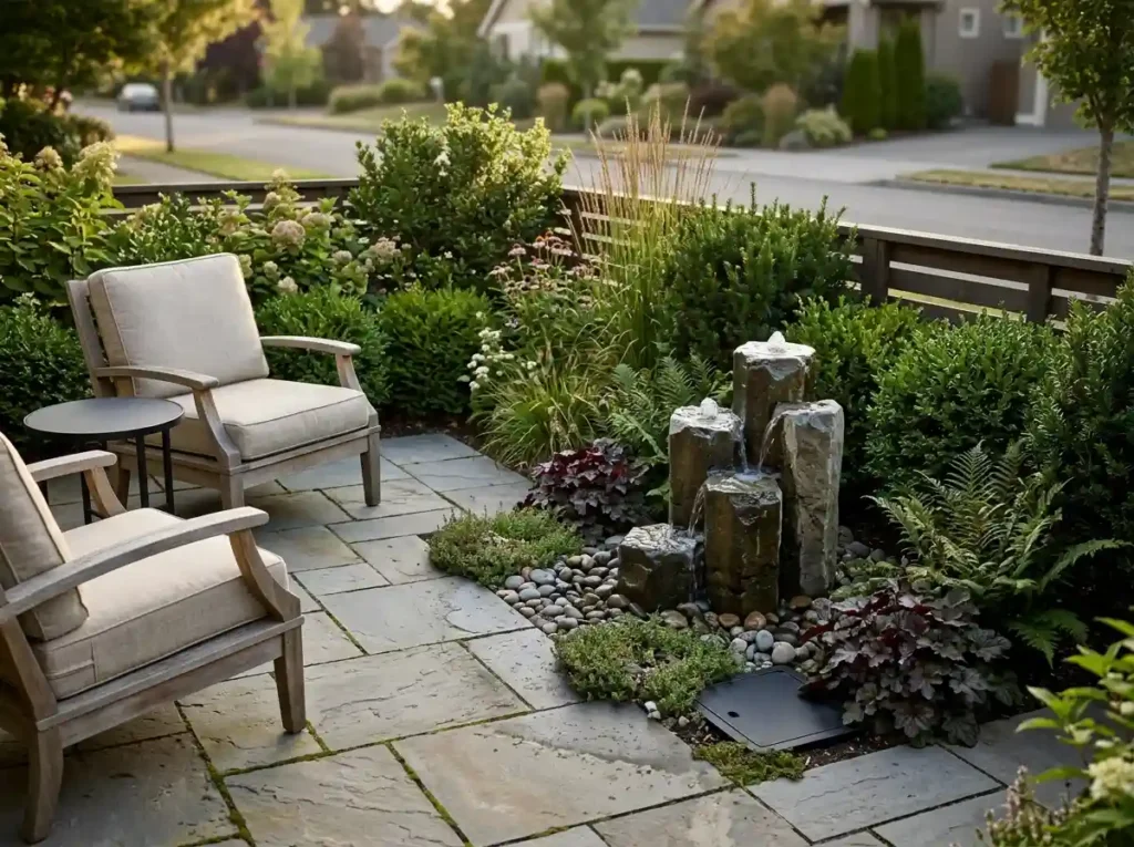 Pair Dense Planting With a Water Feature