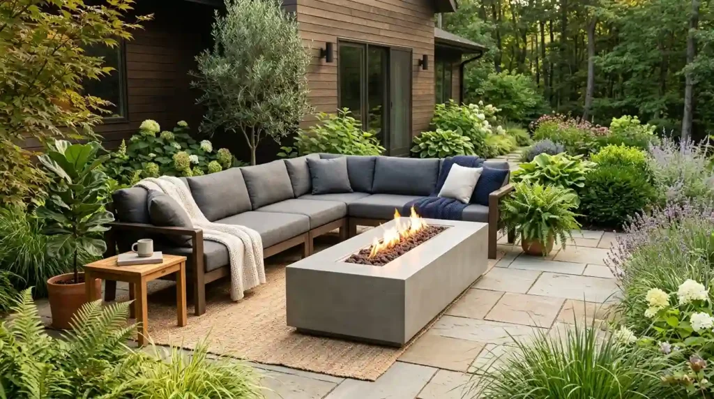 Pair a Long Fire Table With a Sectional