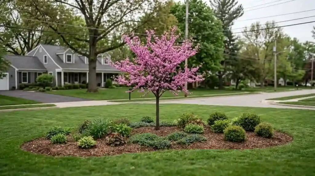 Place a Small Ornamental Tree Farther Inside the Yard
