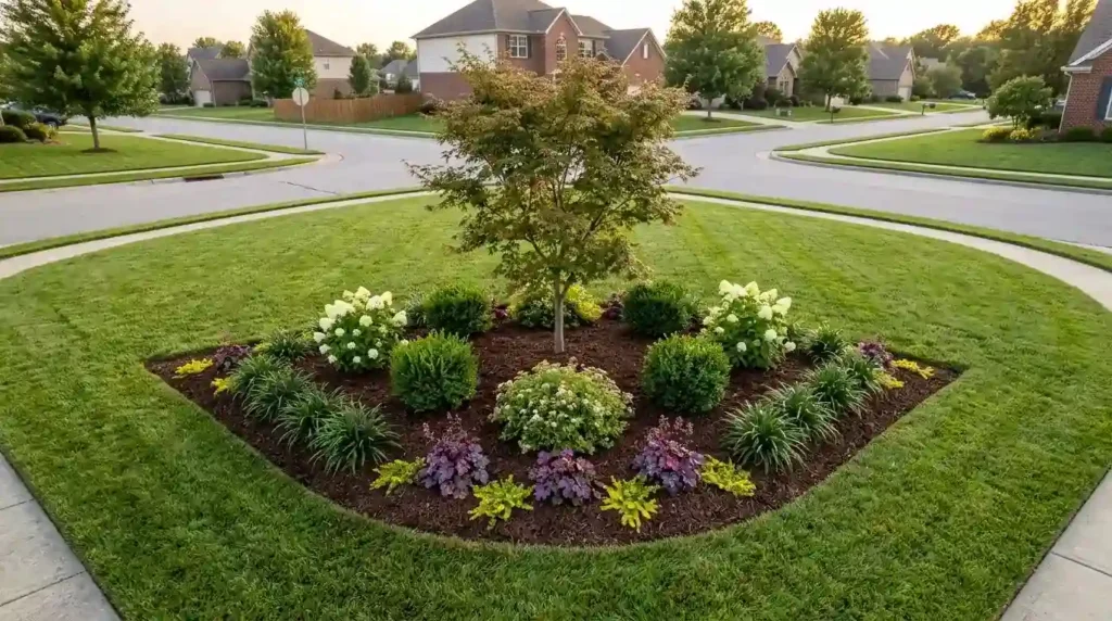 Replace Empty Grass With a Tree and Shrub Island