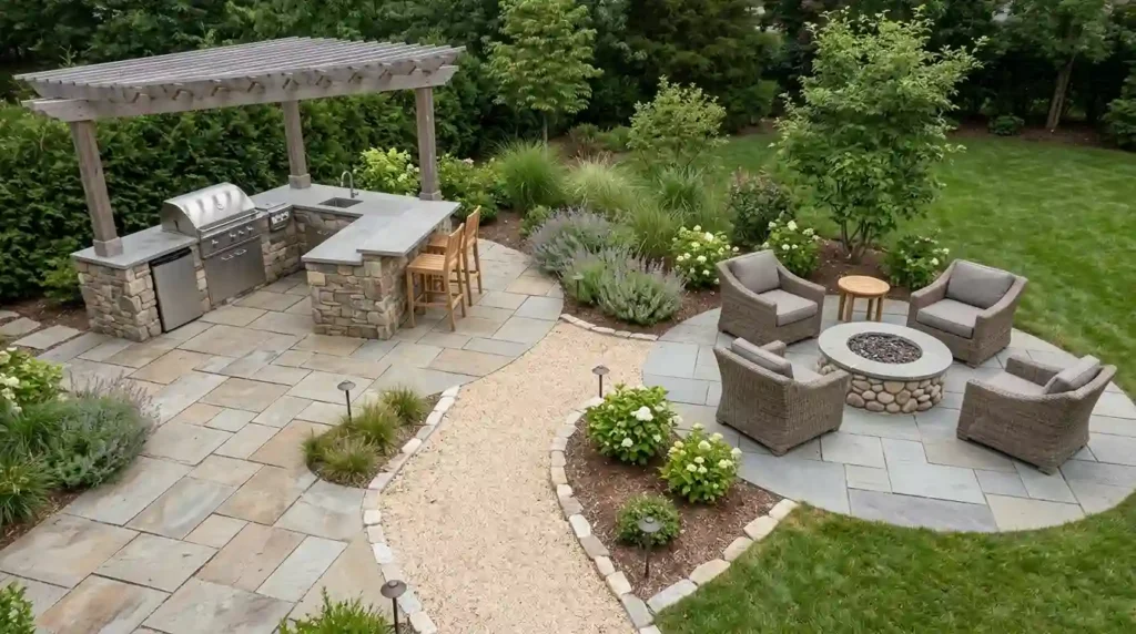 Separate the Fire Lounge From the Outdoor Kitchen