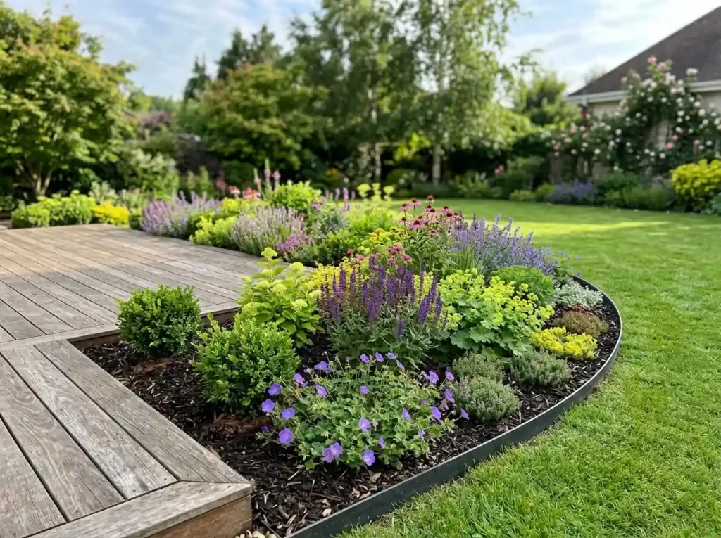 Soften Hard Deck Edges With Curved Garden Beds