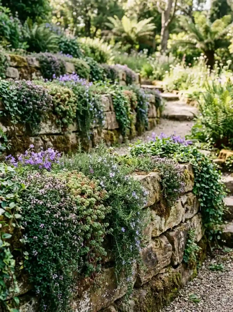 Soften Hard Walls With Cascading Plants