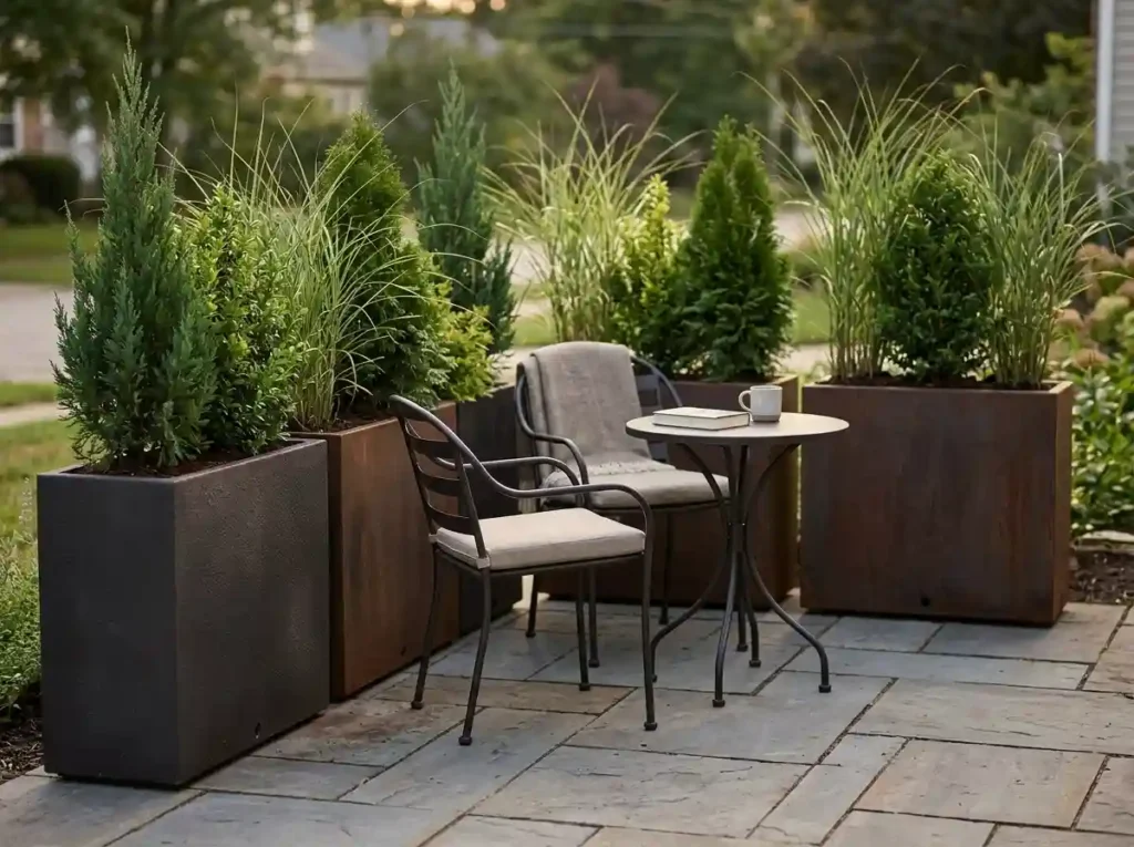 Surround Your Seating Area With Tall Planters