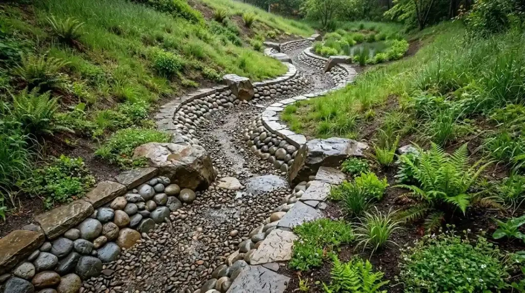 Turn a Runoff Channel Into a Dry Creek Bed