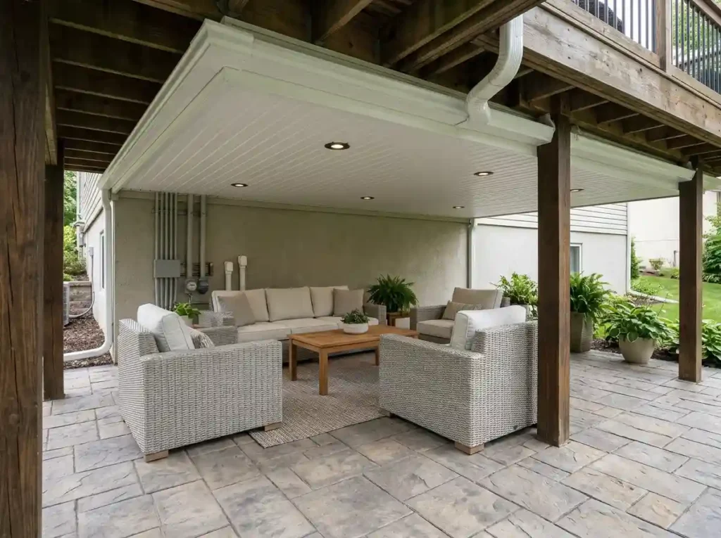 Turn the Space Under a Raised Deck Into a Patio