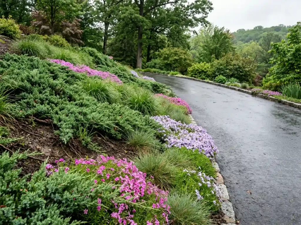 Use Deep-Rooted Plants on a Sloped Driveway