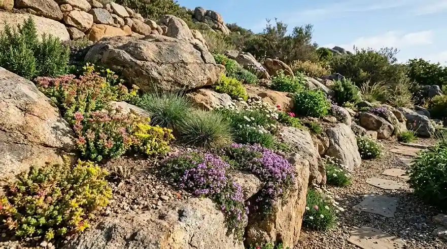 Use Existing Rocks to Make Small Planting Pockets