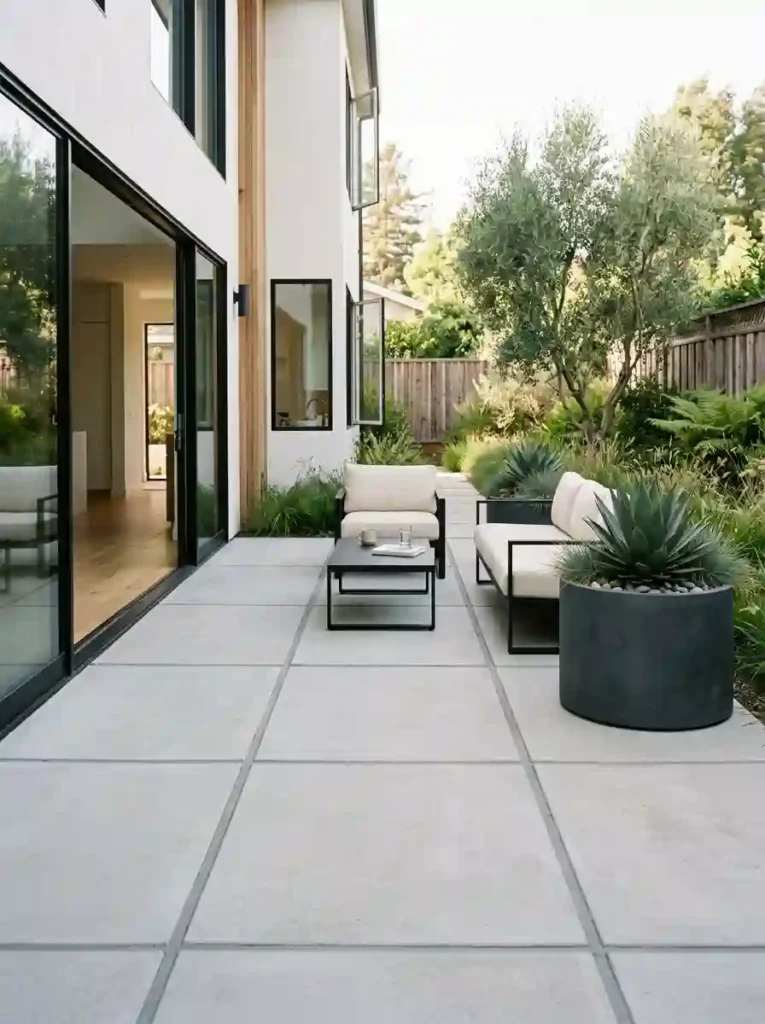 Use Large Concrete Slabs for a Minimal Look