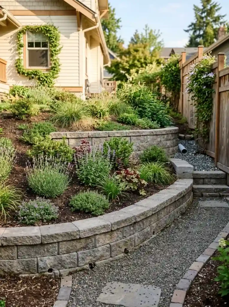 Use Low Retaining Walls to Stop Soil From Moving