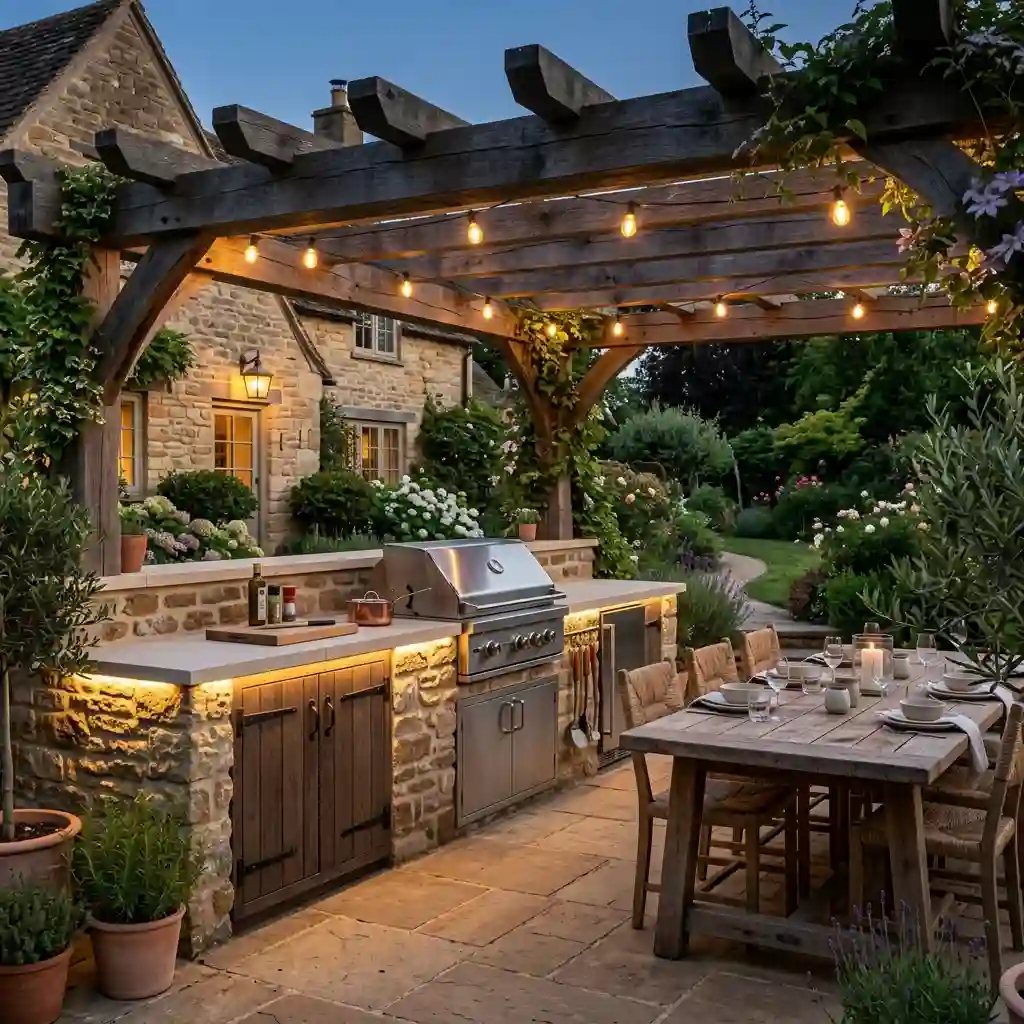 Use Rustic Stone for a Warm Built-In Look