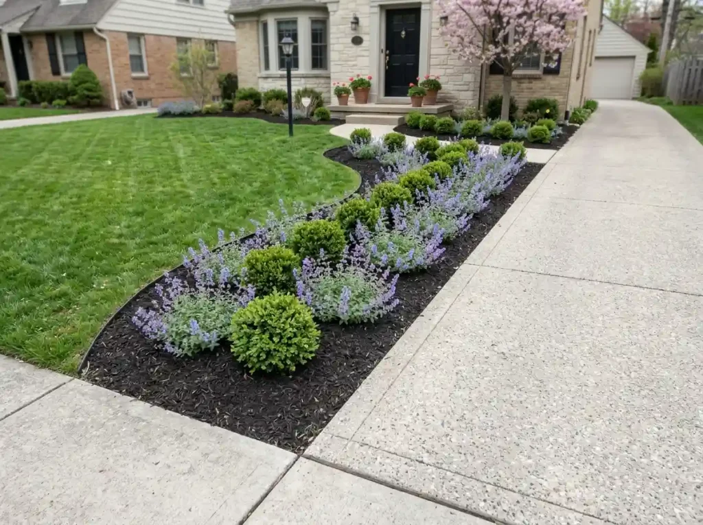 Use a Curved Planting Edge to Soften Straight Lines