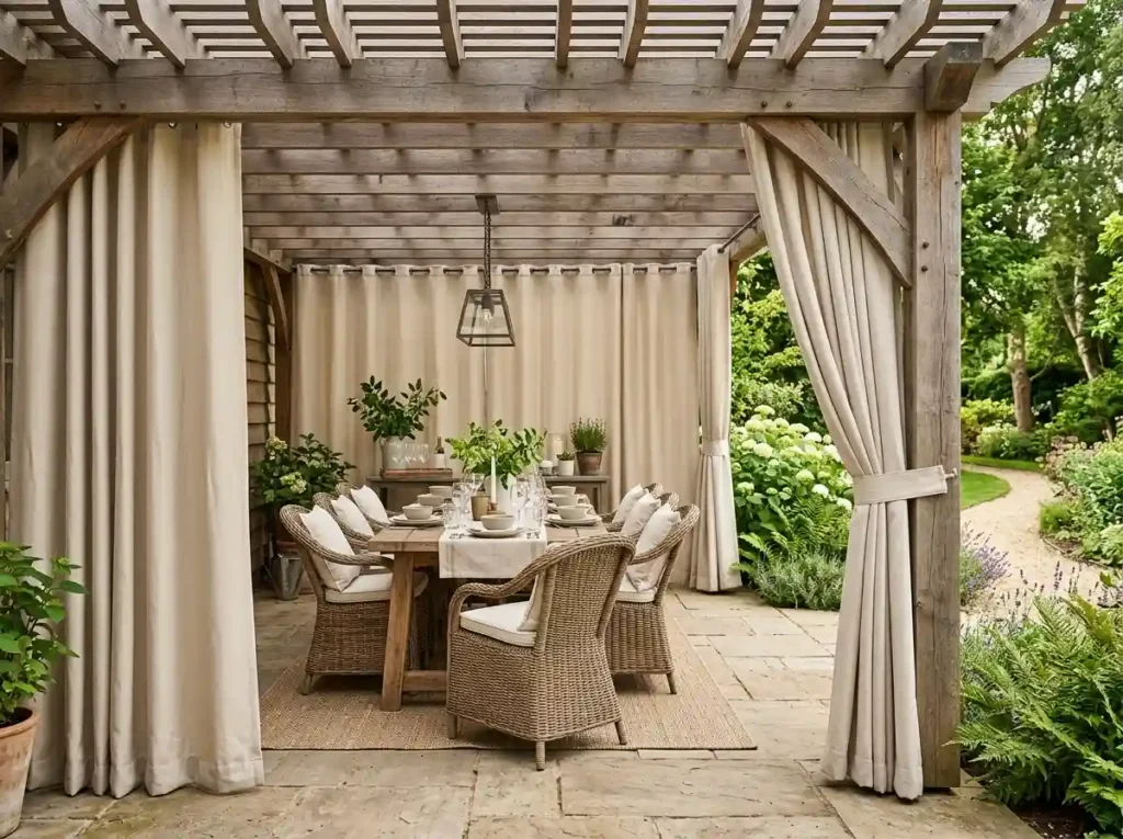 Use a Pergola With Outdoor Curtains