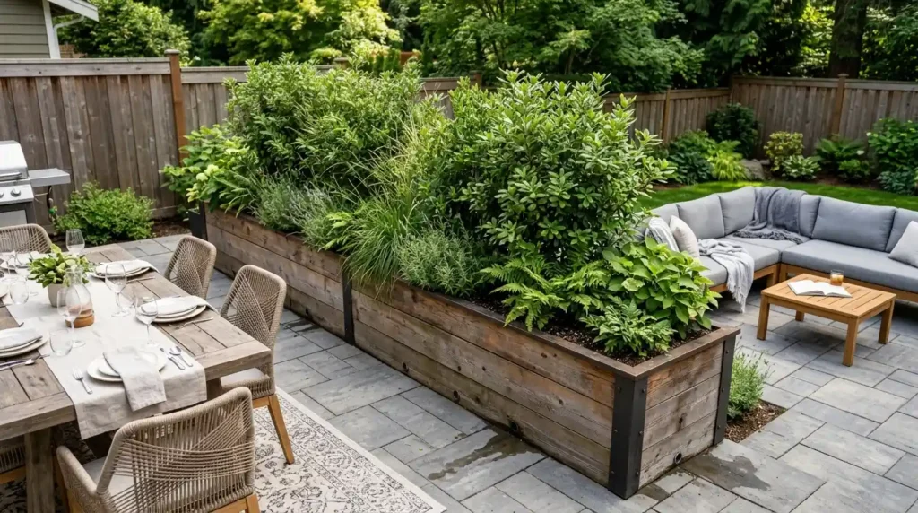Use a Raised Planter as a Privacy Wall