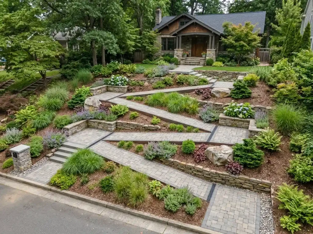 Use a Switchback Walkway on a Steep Front Slope