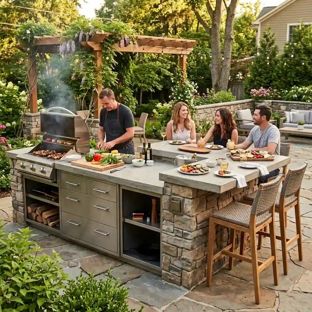 Use an Island for Cooking and Seating