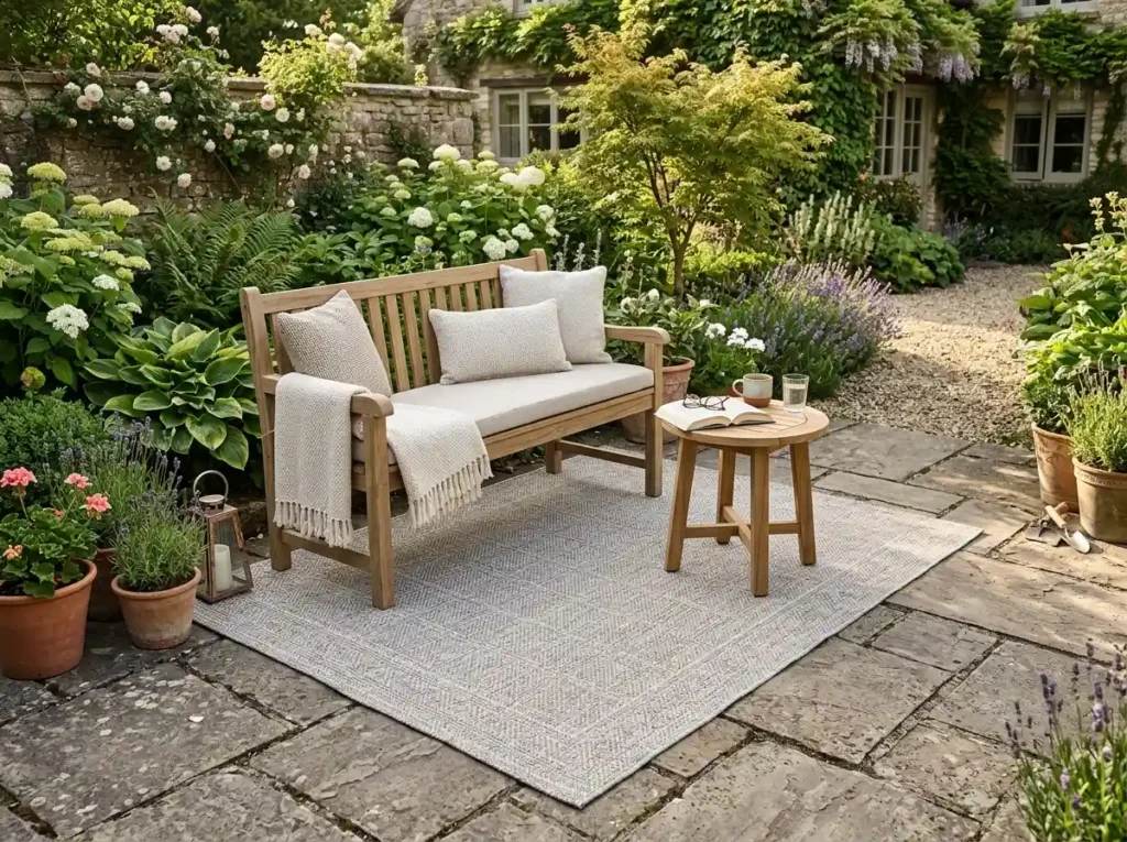 Use an Outdoor Rug to Define a Seating Zone