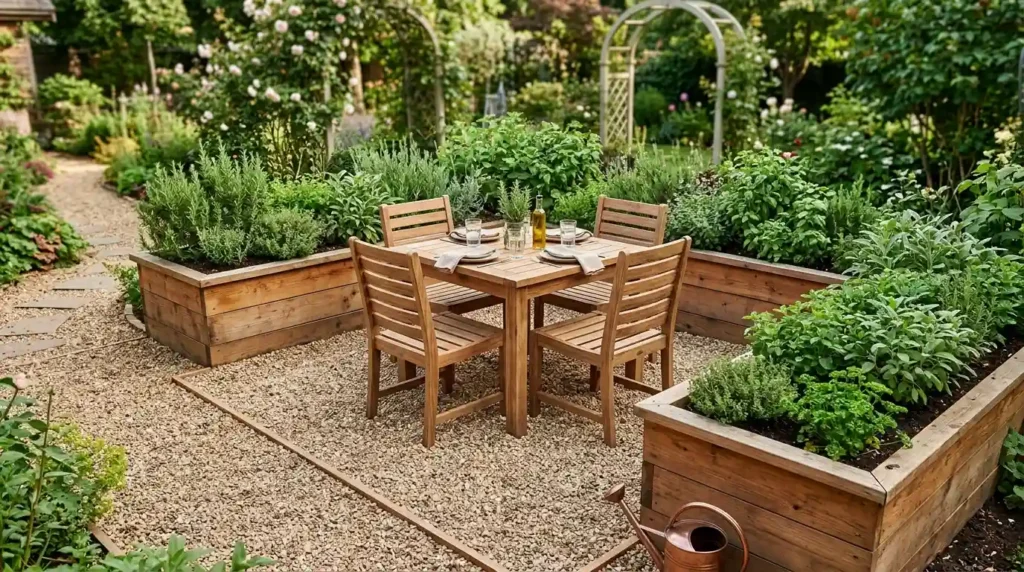 Use Raised Beds to Define the Patio