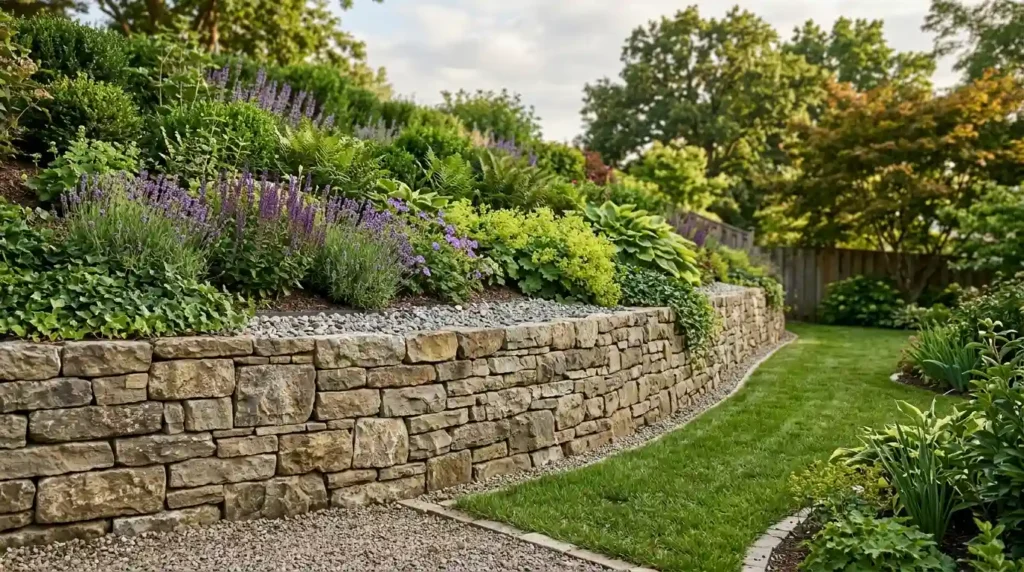 Hold Moving Soil With a Drained Retaining Wall