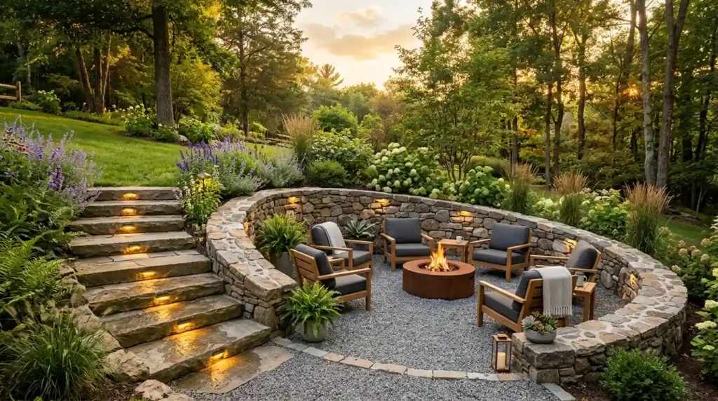 Build a Sunken Gravel Conversation Area