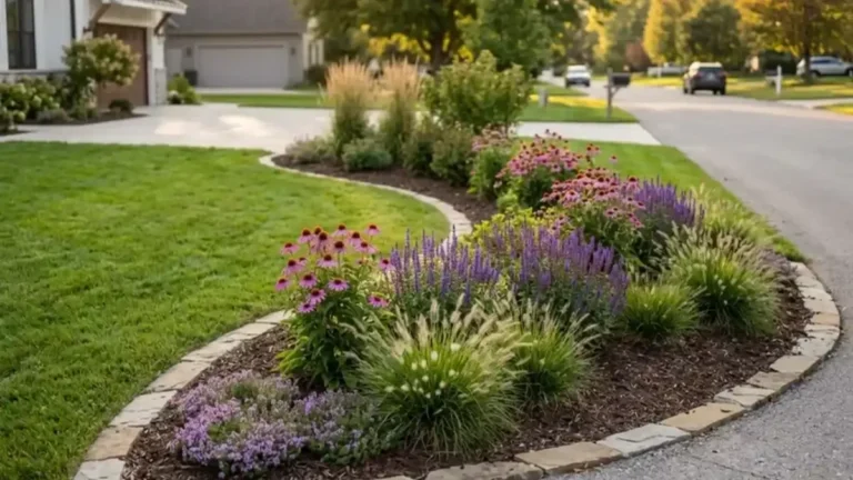 17 Front Yard Flower Bed Ideas Along a Driveway
