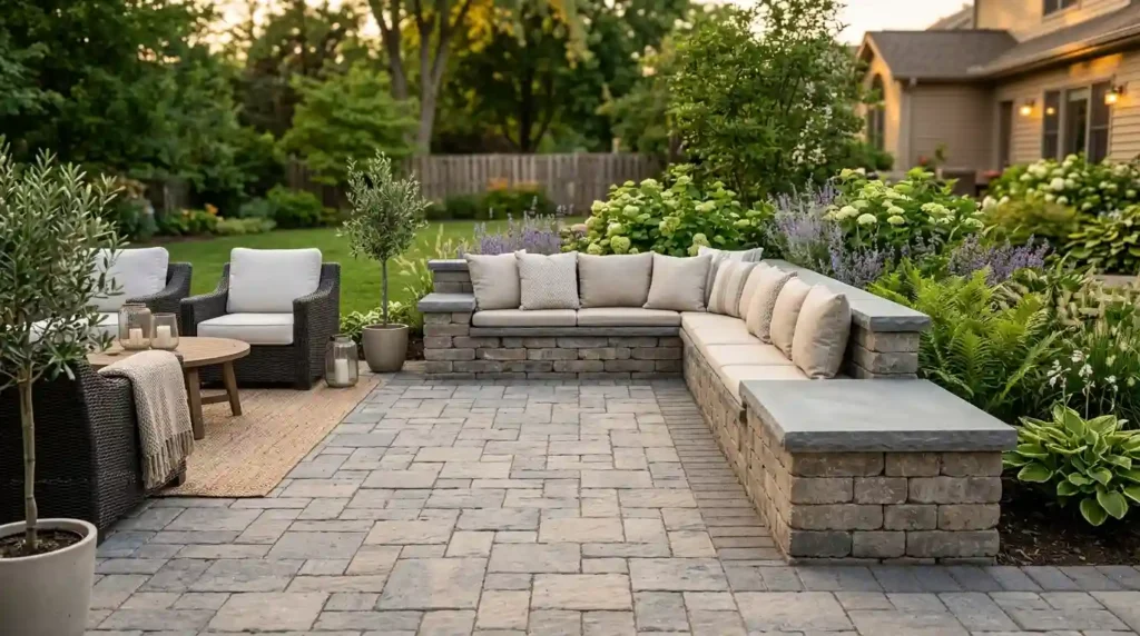 Add Extra Seating With a Low Paver Wall