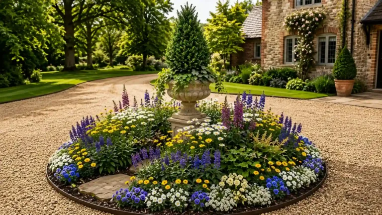 Side and Circular Driveway Landscaping Ideas