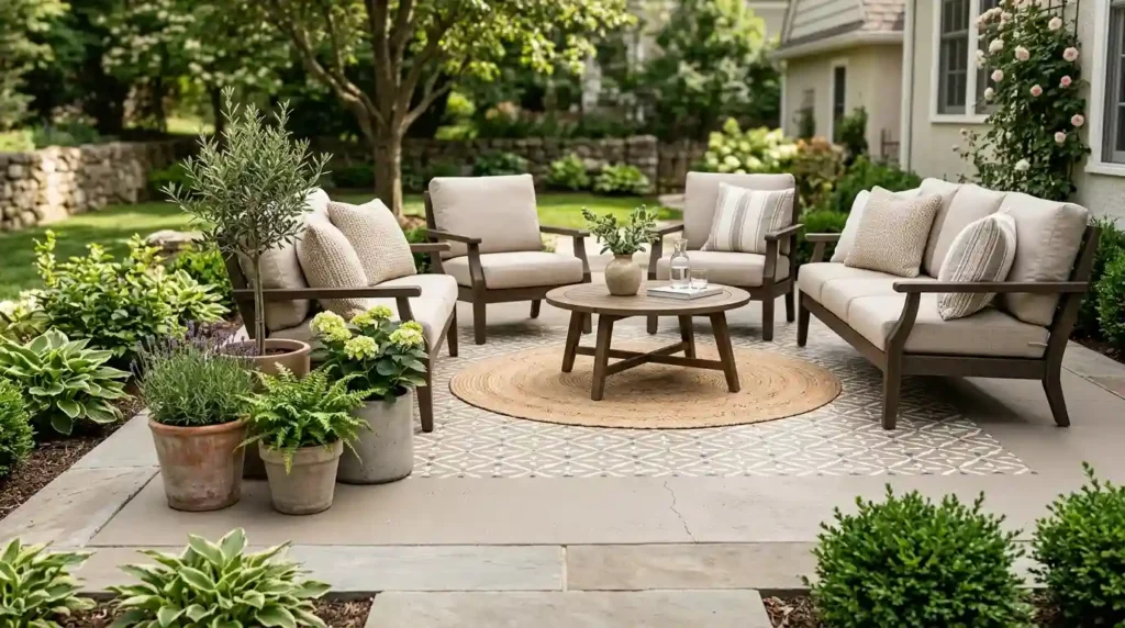 Paint or Stencil a Plain Concrete Patio