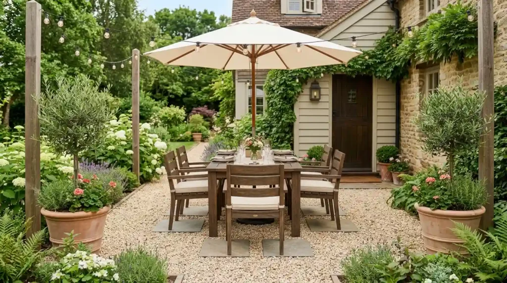 Make Outdoor Meals Easier With a Gravel Dining Patio