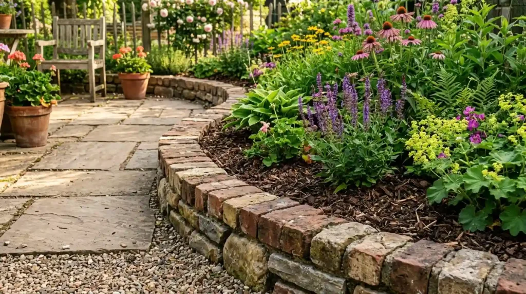 Edge the Patio With Reclaimed Brick or Stone