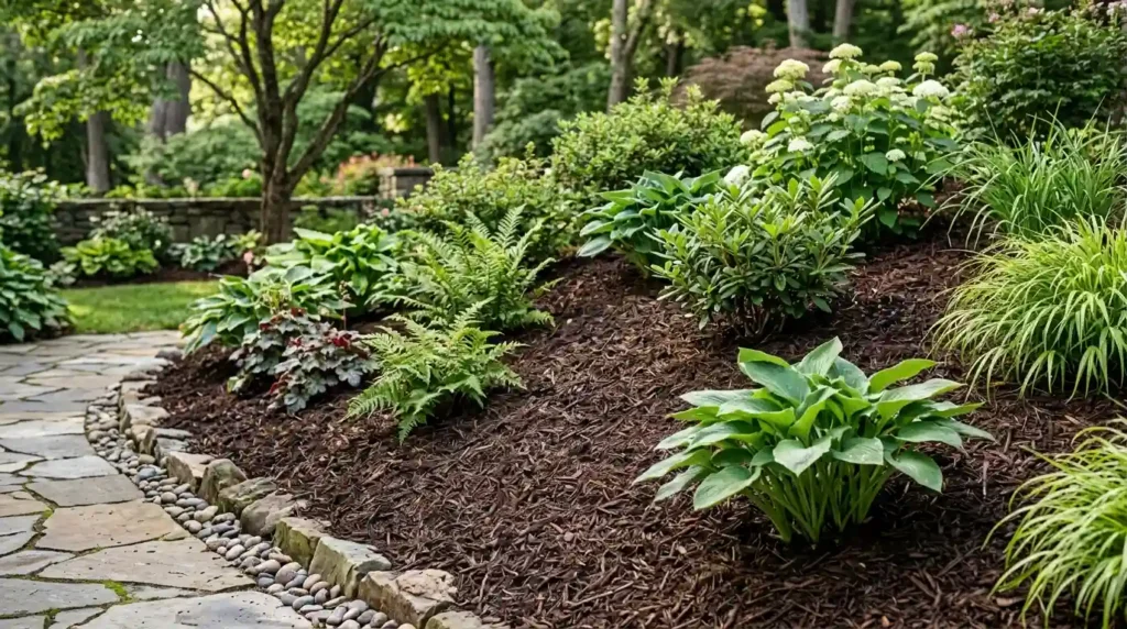Use Shredded Mulch That Resists Washing Away