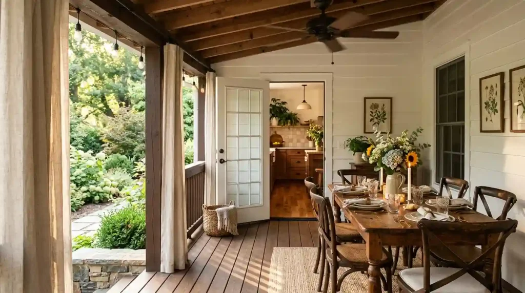 Turn a Covered Porch into a Useful Dining Room