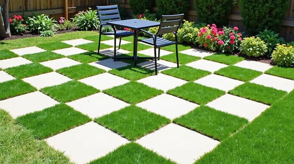 Add a Bold Pattern With a Checkerboard Patio