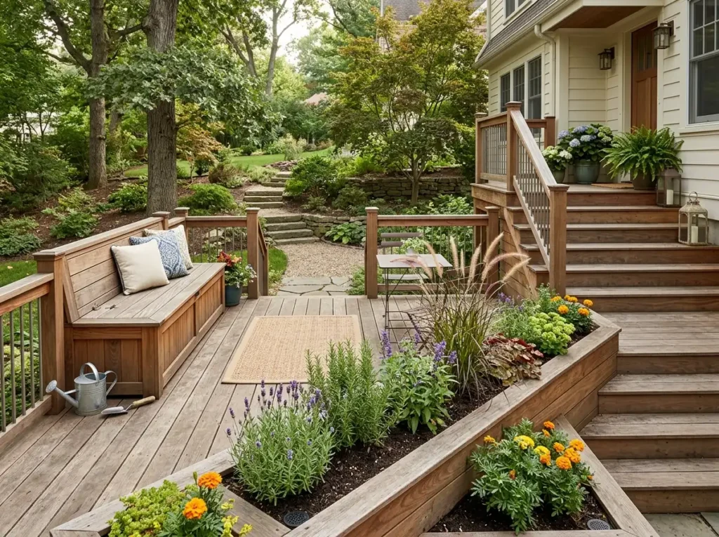 Add a Deck With Built-In Planters