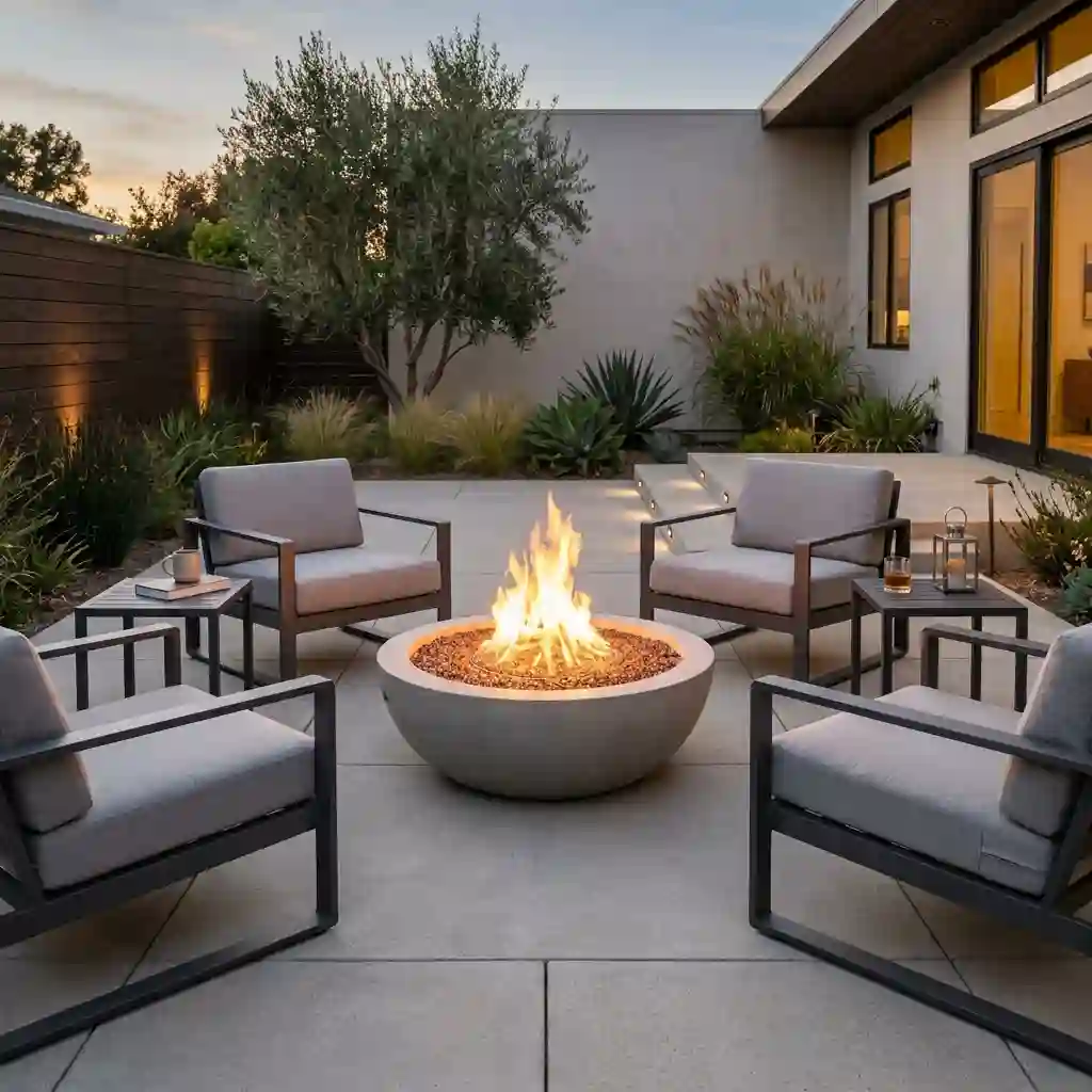 Add a Modern Concrete Fire Bowl