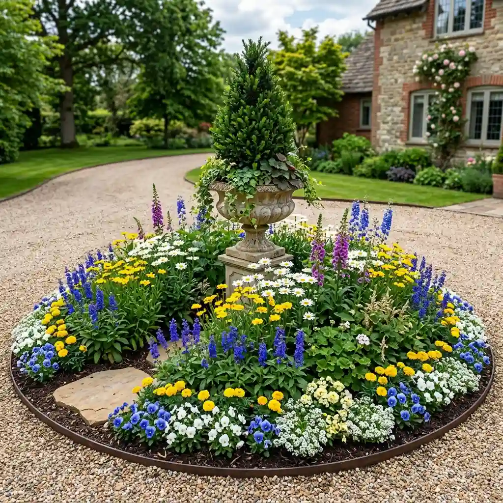 Add a Ring of Seasonal Flowers