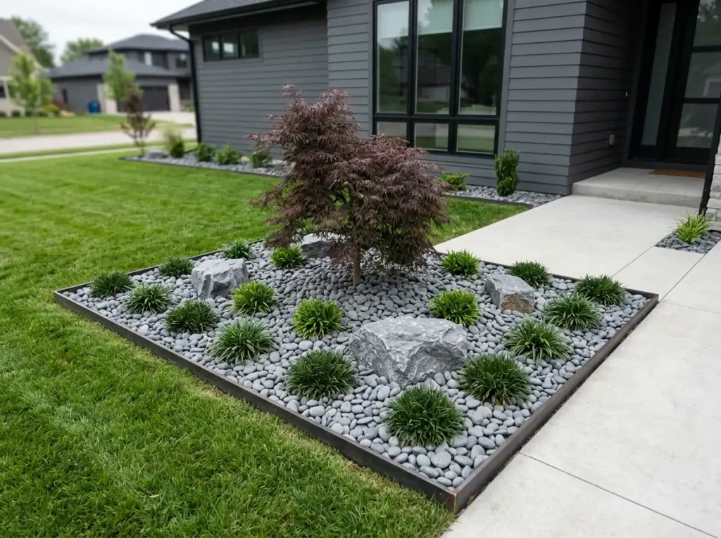 Build a Modern Front Yard Rock Island