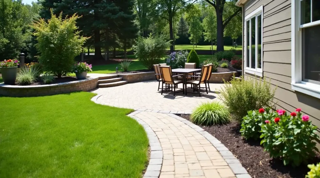 Connect the Patio to the Yard With a Matching Walkway