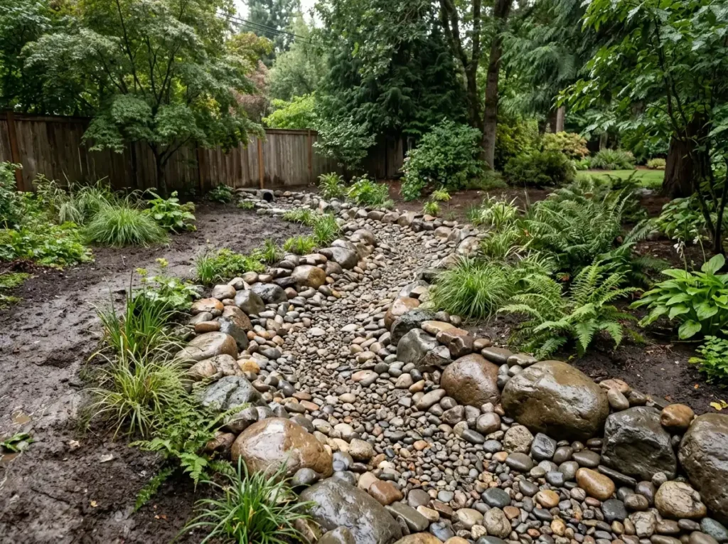 Create a Curved Dry Creek Bed