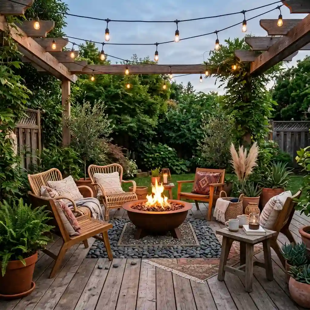 Design a Boho Fire Pit Lounge