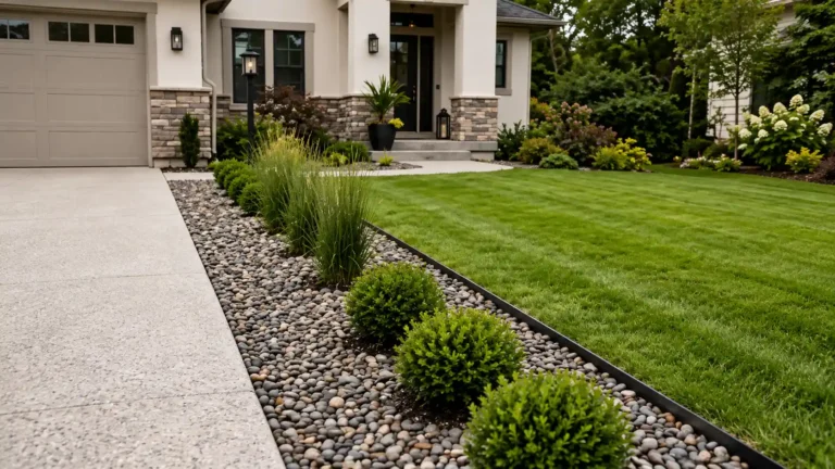 Driveway Landscaping with Rocks Ideas