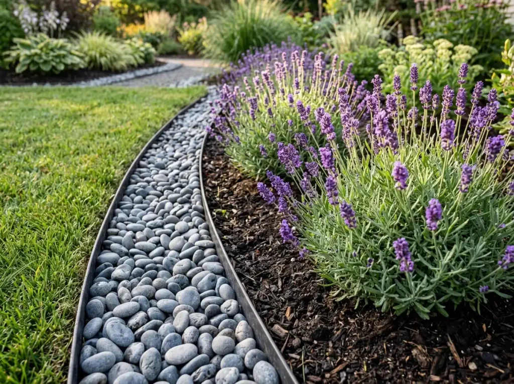 Edge Flower Beds With River Stones
