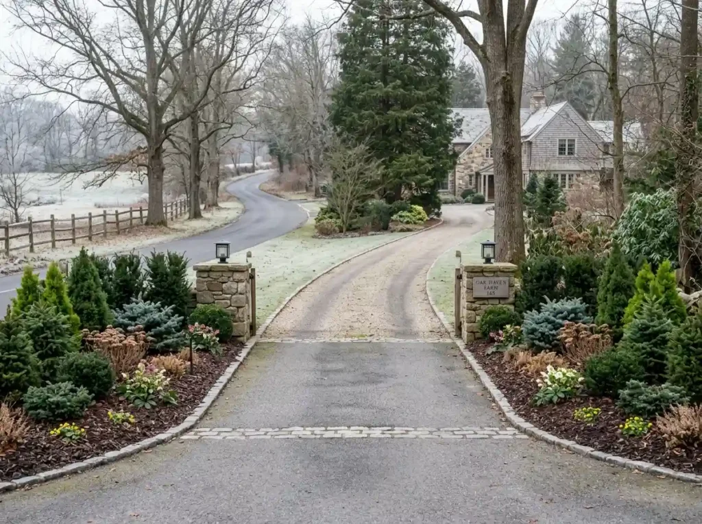 Frame the Entrance With Low Evergreens