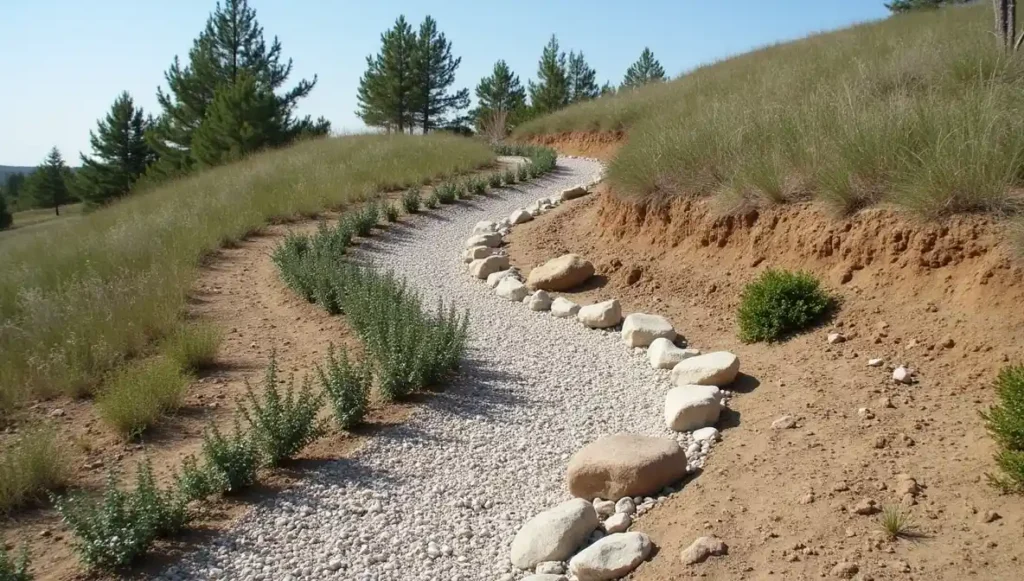 Guide Runoff With a Dry Creek Bed