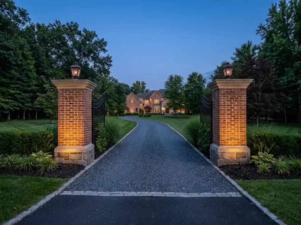 Install Stone or Brick Entrance Pillars