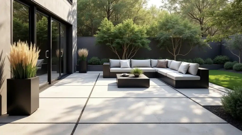 Make a Modern Patio With Large Concrete Pavers