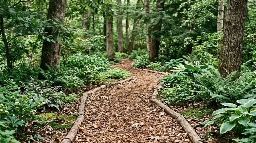 Make a Soft Mulch Path Through Planting Beds