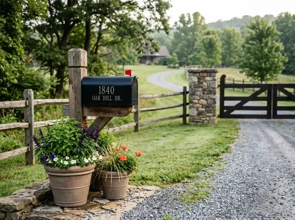 Match the Mailbox and Planters to the Entrance