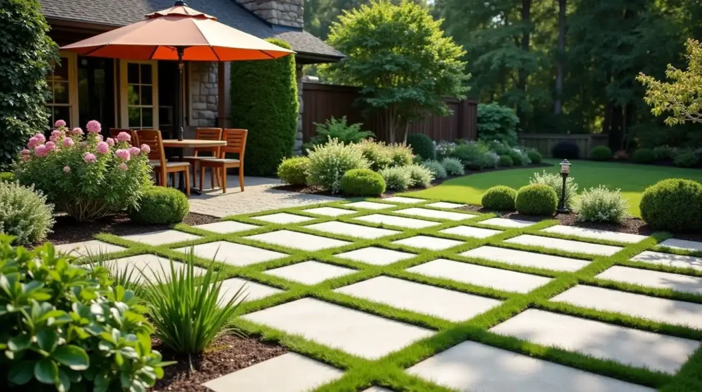 Soften the Patio With Grass Between Pavers